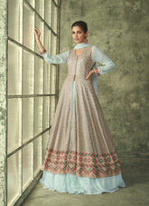 All Georgette Salwar Suit in Sky